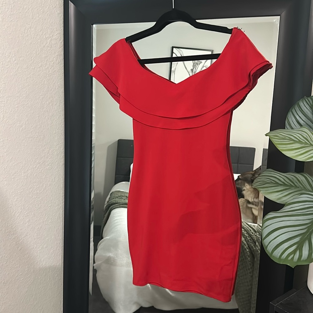Off the Shoulder Bodycon Red Dress